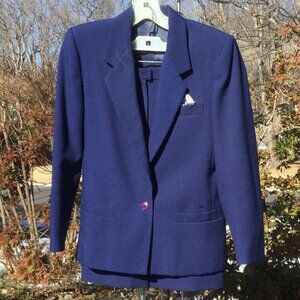 Club 54 Navy Blue Classic Jacket and Skirt  2PC Suit